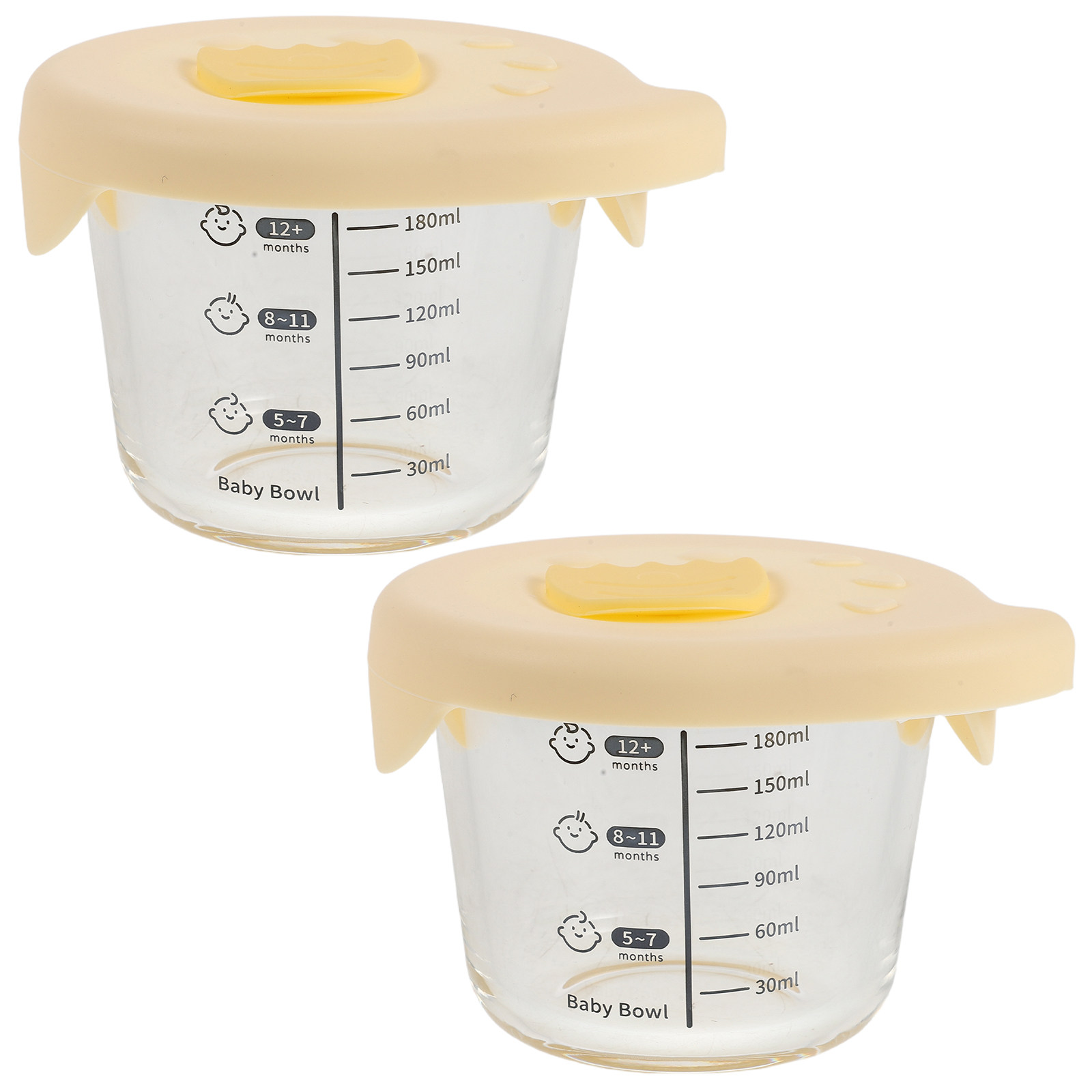 Baby Food Jars Glass - 2 Contenitori in Vetro per Alimenti