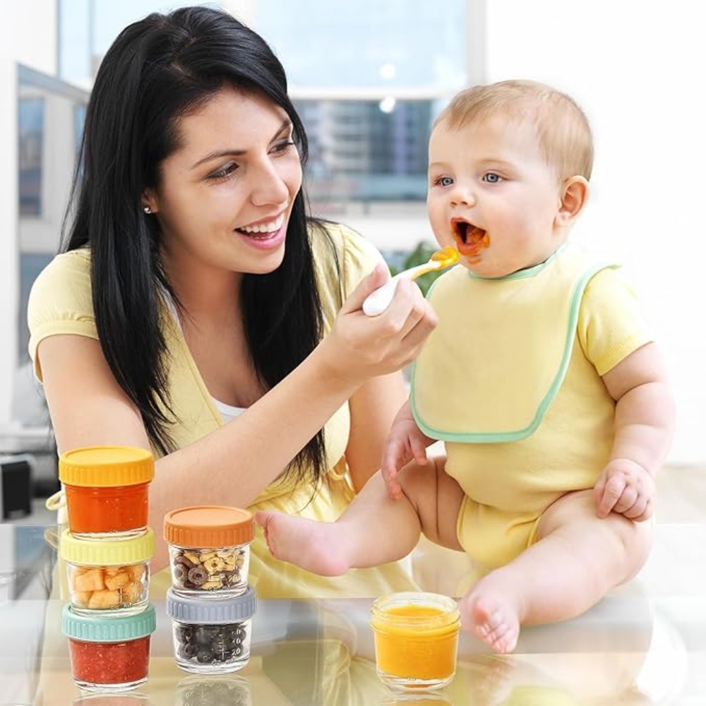 Baby Food Jars Glass - Set di 6 Barattoli in Vetro