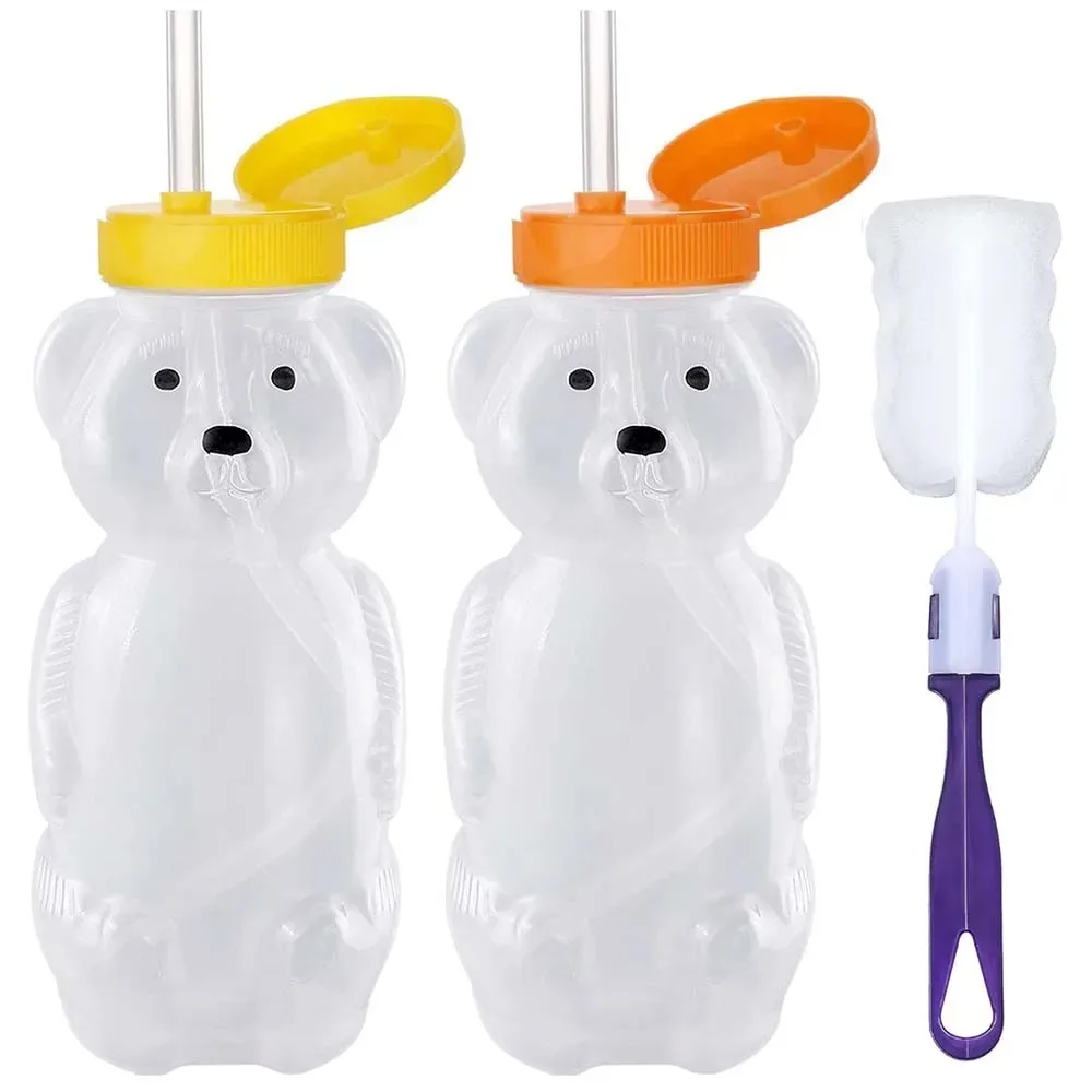 Baby Food Bottle - Bicchieri di paglia Honey Bear per